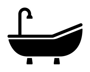 Bathtub, shower icon. Simple bathroom icons for ui and ux, website or mobile application on white background