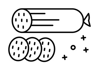 Salami pork meat food icon. Element of barbecue party icon on white background