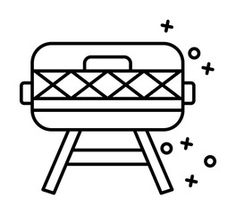 Portable grill bbq barbecue icon. Element of barbecue party icon on white background