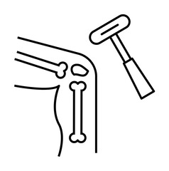 Medicine leg bone icon. Simple line, outline of human skeleton icons for ui and ux, website or mobile application on white background on white background