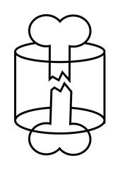 Bone injury broken icon. Simple line, outline of human skeleton icons for ui and ux, website or mobile application on white background on white background