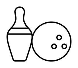 Bowling ball pins icon. Simple line, outline elements of prize icons for ui and ux, website or mobile application on white background