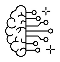 Artificial intelligence brain icon. Element of brain concept on white background
