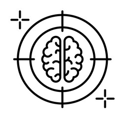 Target brain icon. Element of brain concept on white background