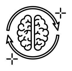 Refresh brain icon. Element of brain concept on white background