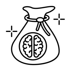 Bag brain icon. Element of brain concept on white background