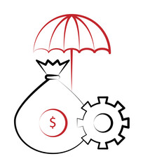 Financial risk management 2 colored line icon. Simple colored element illustration. Financial risk management outline symbol design from finance set on white background