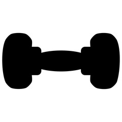 Dumbbell for gym icon, simple flat style trendy black color vector illustration graphic object, clip art. Healthy and strong body idea design isolated on white background