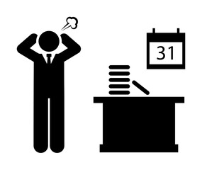 Angry, job, no, time, holding icon. Element of businessman icon. Premium quality graphic design icon. Signs and symbols collection icon for websites, web design, mobile app on white background