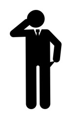 Businessman poor angry icon. Element of businessman pictogram icon on white background