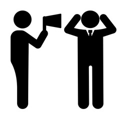 Businessman man megaphone angry icon. Element of businessman pictogram icon on white background