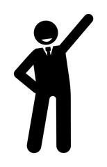 Businessman idea office happy icon. Element of businessman pictogram icon on white background