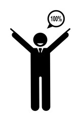 Businessman happy perfect icon. Element of businessman pictogram icon on white background