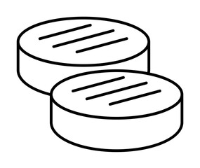 Cutlet, meat icon. Simple line, outline batcher icons for ui and ux, website or mobile application on white background