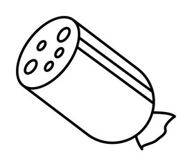 Salami, meat icon. Simple line, outline batcher icons for ui and ux, website or mobile application on white background