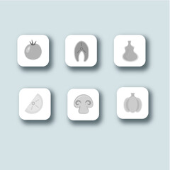 icon set vector food color and grey with shadow health
