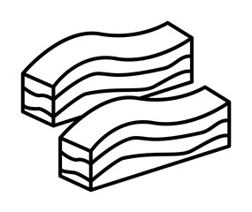 Pork, meat icon. Simple line, outline batcher icons for ui and ux, website or mobile application on white background