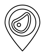 Location, meat icon. Simple line, outline batcher icons for ui and ux, website or mobile application on white background