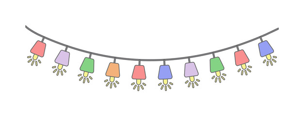 Christmas lights colored icon. Element of Christmas holiday colored icon. Premium quality graphic design icon. Signs and symbols collection icon for websites, web design on white background