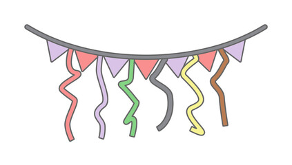 Christmas ribbons with decorations colored icon. Element of Christmas holiday colored icon. Premium quality graphic design icon. Signs and symbols collection icon for websites on white background