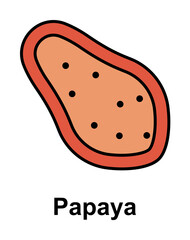 Papaya, fruit icon. Element of Cinco de Mayo color icon. Premium quality graphic design icon. Signs and symbols collection icon for websites, web design, mobile app on white background