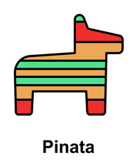 Pinata, horse icon. Element of Cinco de Mayo color icon. Premium quality graphic design icon. Signs and symbols collection icon for websites, web design, mobile app on white background