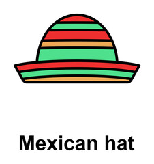 Mexican hat icon. Element of Cinco de Mayo color icon. Premium quality graphic design icon. Signs and symbols collection icon for websites, web design, mobile app on white background