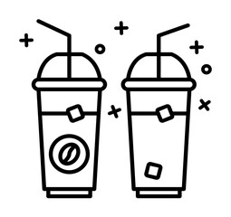 Iced coffee, glass, cold icon. Simple line, outline of coffee icons for ui and ux, website or mobile application on white background