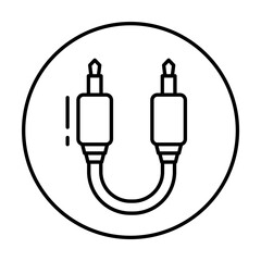 Jack connector icon. Simple line, outline elements of connectors and cables icons for ui and ux, website or mobile application on white background