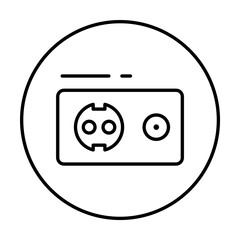 Socket, connector icon. Simple line, outline elements of connectors and cables icons for ui and ux, website or mobile application on white background
