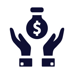 fund, money, hand, fund care icon