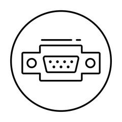 Vga, connector icon. Simple line, outline elements of connectors and cables icons for ui and ux, website or mobile application on white background