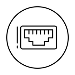 Ethernet, connector icon. Simple line, outline elements of connectors and cables icons for ui and ux, website or mobile application on white background