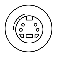 S-video, connector icon. Simple line, outline elements of connectors and cables icons for ui and ux, website or mobile application on white background