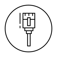 Cable connector icon. Simple line, outline elements of connectors and cables icons for ui and ux, website or mobile application on white background