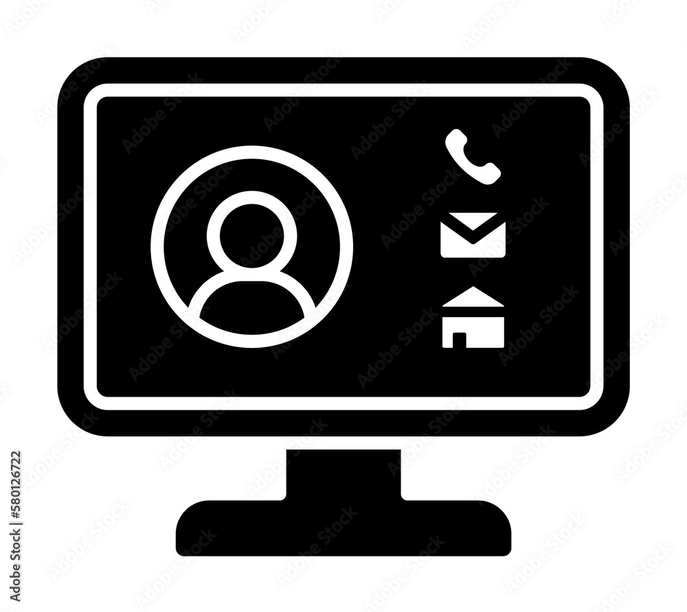 Poster computer user call address mail icon. simple connection sign icons for ui and ux, website or mobile 