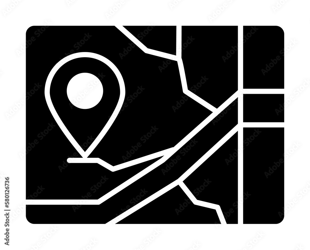 Poster map location address icon. simple connection sign icons for ui and ux, website or mobile application