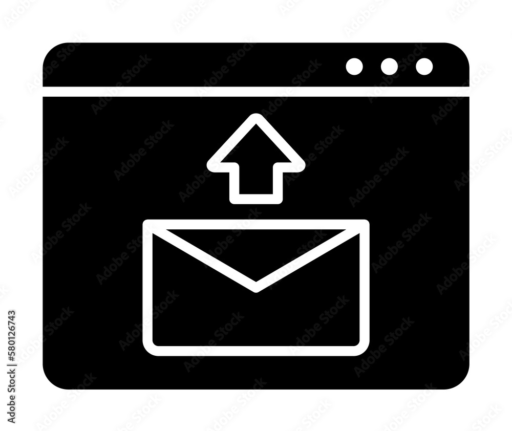 Poster website message inbox icon. simple connection sign icons for ui and ux, website or mobile applicatio
