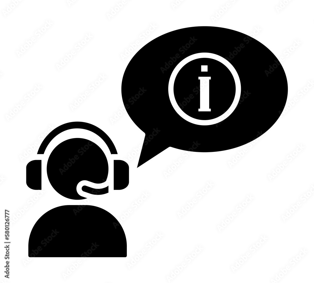 Poster call operator info bubble icon. simple connection sign icons for ui and ux, website or mobile applic