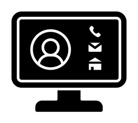 Computer user call address mail icon. Simple connection sign icons for ui and ux, website or mobile application on white background