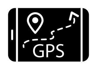 Tablet GPS location icon. Simple connection sign icons for ui and ux, website or mobile application on white background