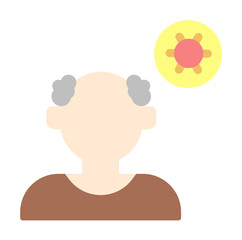Old man, coronavirus icon. Simple color elements of viral pandemic icons for ui and ux, website or mobile application on white background