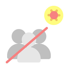 No crowd, coronavirus icon. Simple color elements of viral pandemic icons for ui and ux, website or mobile application on white background