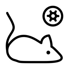 Mouse, coronavirus icon. Simple line, outline elements of viral pandemic icons for ui and ux, website or mobile application on white background