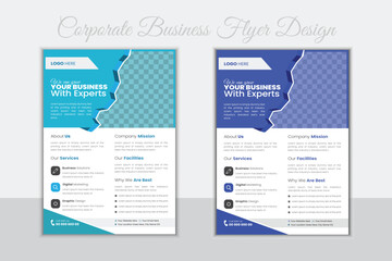 Business Flyer Corporate Flyer Template Organic & Geometric shape Flyer Circle Gradient Colorful concepts Poster flyer in A4 flyer template for Corporate Business agency Poster