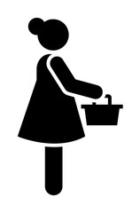 Woman, shopping, supermarket icon. Element of daily routine pictogram icon on white background