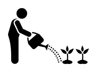 Gardener, flower, watering icon. Element of daily routine pictogram icon on white background