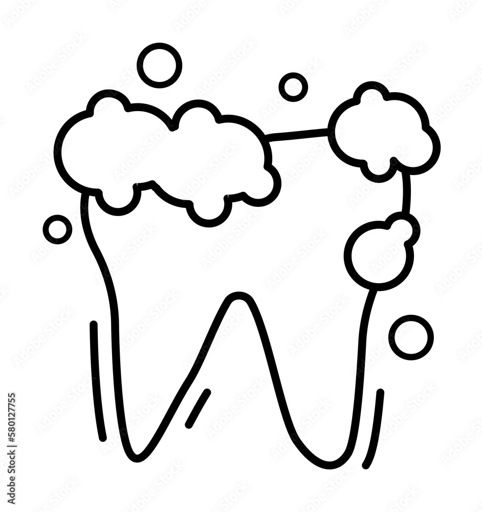 Canvas Prints Brushing tooth paste icon. Simple line, outline of dentistry icons for ui and ux, website or mobile application on white background