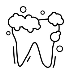Brushing tooth paste icon. Simple line, outline of dentistry icons for ui and ux, website or mobile application on white background