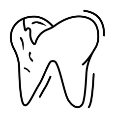 Dental calculus tooth icon. Simple line, outline of dentistry icons for ui and ux, website or mobile application on white background